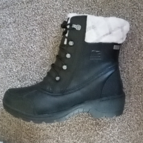 Sorel Black Whistler Mid Waterproof Leather Boots NWOB - Picture 3 of 11